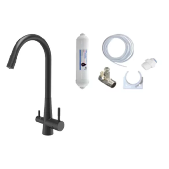 Laveo RIVECO rugalmas tömlős viztisztítós szett, matt fekete