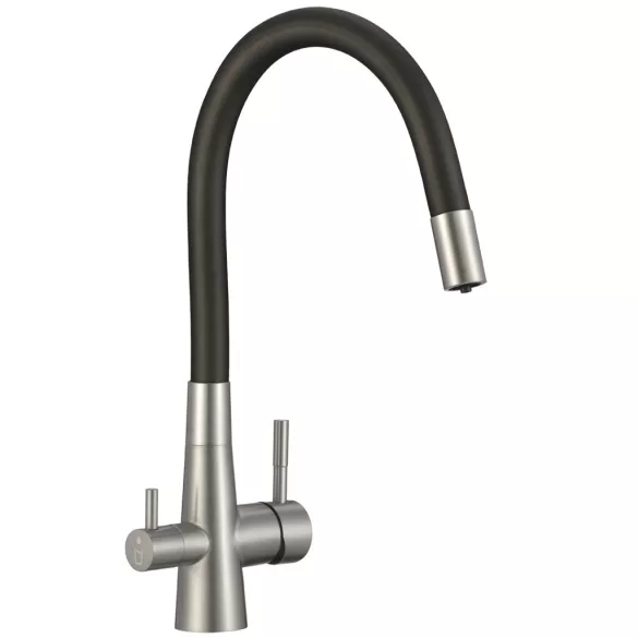 LAVEO RIVECO rugalmas tömlős króm csaptelep víztisztító csatlakozással