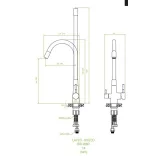 LAVEO RIVECO rugalmas tömlős zuhanyváltós grafit csaptelep víztisztító csatlakozással