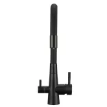 LAVEO RIVECO rugalmas tömlős zuhanyváltós matt fekete csaptelep víztisztító csatlakozással