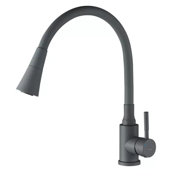 LAVEO SELVA zuhanyváltós rugalmas tömlős szürke csaptelep