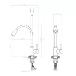 LAVEO SELVA zuhanyváltós rugalmas tömlős szürke csaptelep