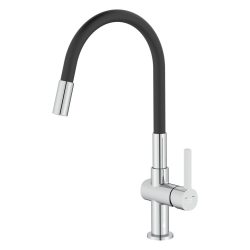   LAVEO ALITA króm / matt fekete kétfunkciós rugalmas tömlős csaptelep