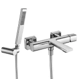 LAVEO TORES falra szerelhető kádcsap zuhanyszettel, króm