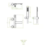 LAVEO TORES falra szerelhető kádcsap zuhanyszettel, króm