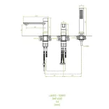 LAVEO TORES süllyesztett kádcsap, 3 részes, fekete