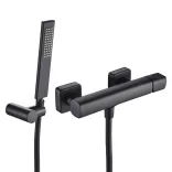 LAVEO TORES zuhanycsap falra szerelhető zuhanyszettel, fekete