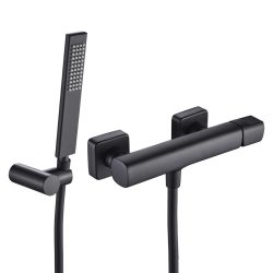   LAVEO TORES zuhanycsap falra szerelhető zuhanyszettel, fekete
