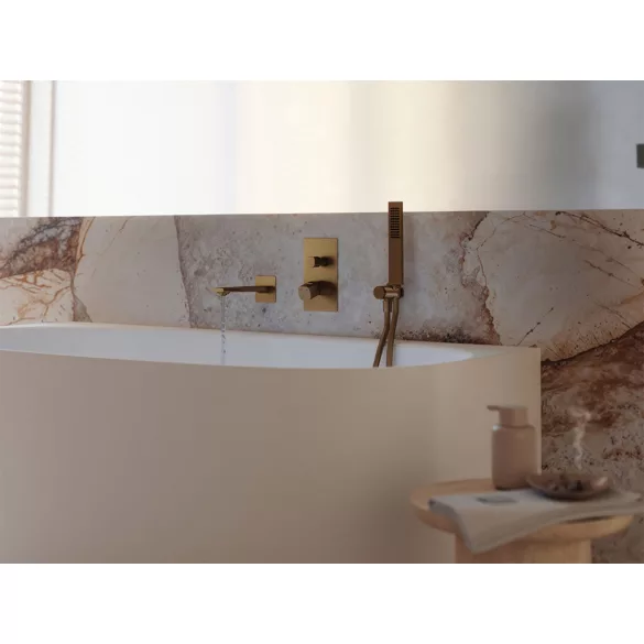 LAVEO TORES fürdőcsap szett rejtett fali beépítésre, szatin arany