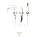 LAVEO TORES süllyesztett kádcsap, 3 részes, szatin arany