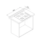 Ciarko Design Moondraft 60 cm fekete pultból kiemelkedő páraelszívó