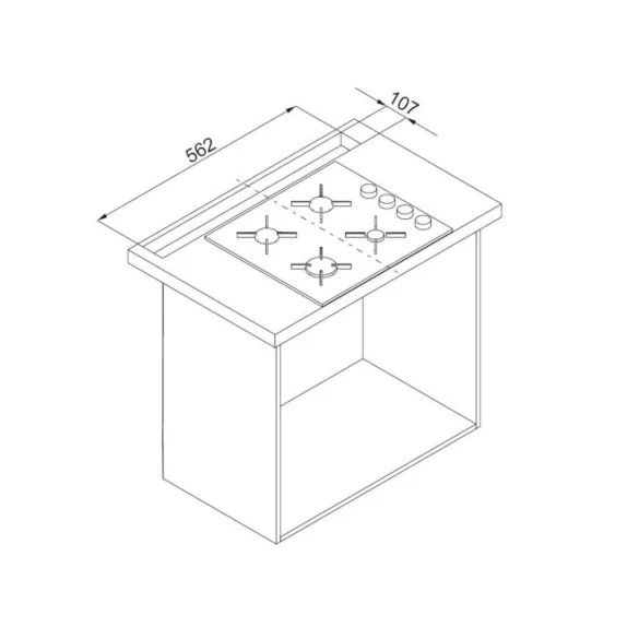 Ciarko Design Moondraft 60 cm fekete pultból kiemelkedő páraelszívó