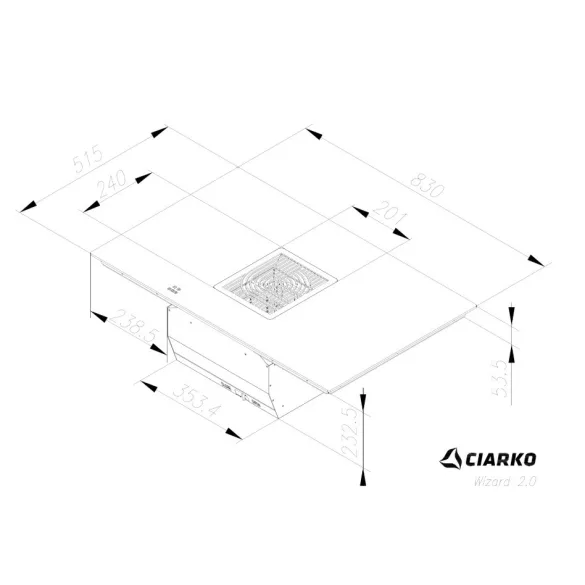 Ciarko Design Wizard 2.0 fekete főzőlapba integrált páraelszívó