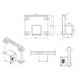 Ciarko Design Moondraft 90 cm fekete pultból kiemelkedő páraelszívó