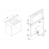 Ciarko Design Moondraft 90 cm fekete pultból kiemelkedő páraelszívó
