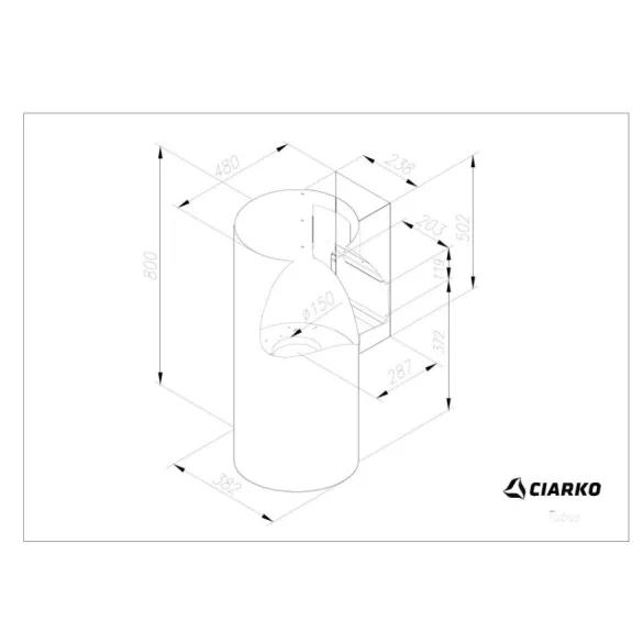 Ciarko Design Tubus fekete fali páraelszívó