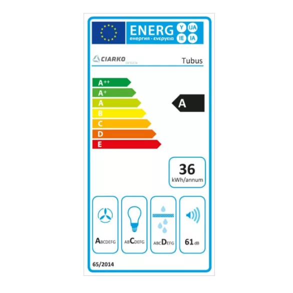 Ciarko Design Tubus fekete fali páraelszívó