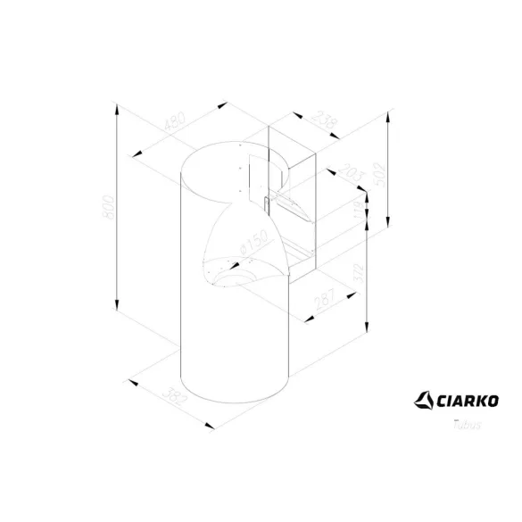 Ciarko Design Tubus Inox fali páraelszívó