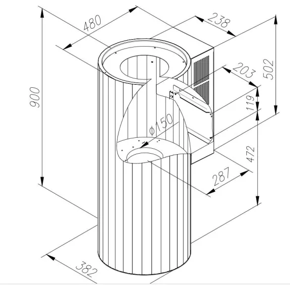 Ciarko Design ROTO Fekete fali páraelszívó