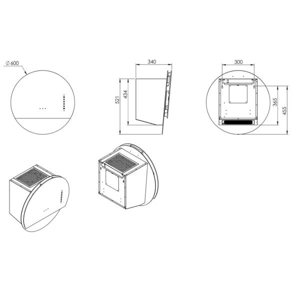 Ciarko Design ECLIPSE fekete / Gold fali páraelszívó