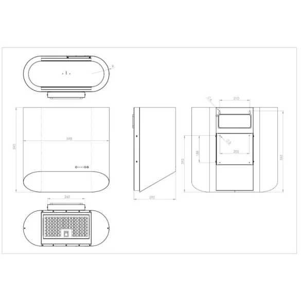 Ciarko Design SIMPLE 60 cm fekete / vörösréz fali páraelszívó