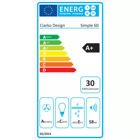Ciarko Design SIMPLE 60 cm fekete / vörösréz fali páraelszívó
