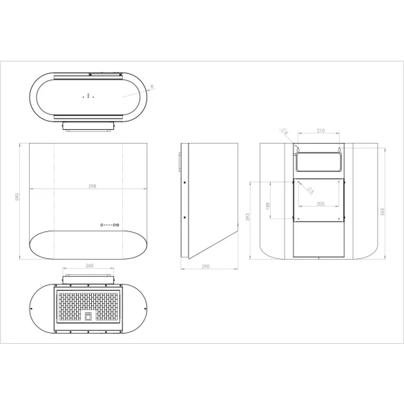 Ciarko Design MONO 60 cm fekete fali páraelszívó