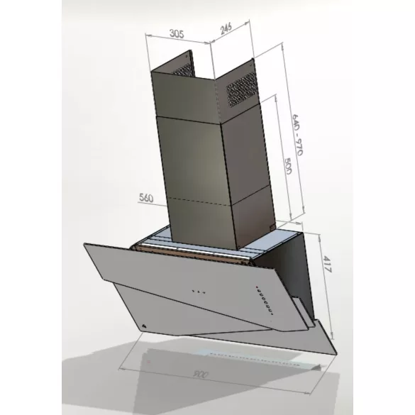 Ciarko Design TRIO fekete fali páraelszívó