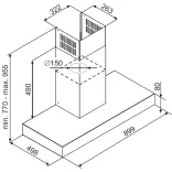 Ciarko Design T-Light 90 cm fekete fali páraelszívó