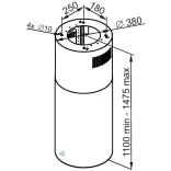 Ciarko Design Tubus W Long Inox sziget páraelszívó