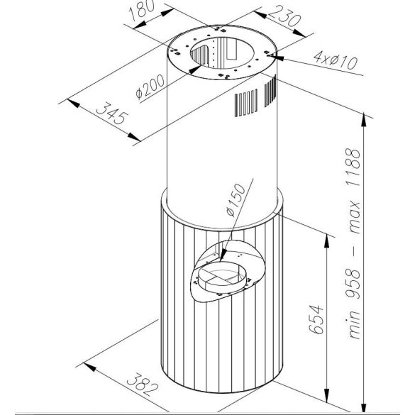 Ciarko Design ROTO W GUN Metal sziget páraelszívó