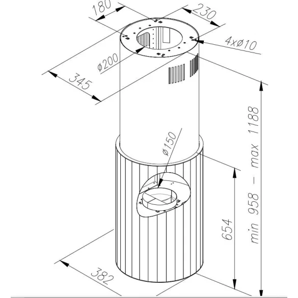 Ciarko Design ROTO W Gold Steel sziget páraelszívó