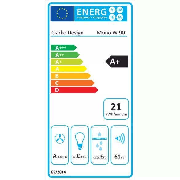 Ciarko Design MONO W 90 cm fehér sziget páraelszívó