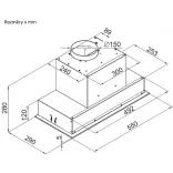 Ciarko Design AURA 55 cm fehér üveg beépíthető páraelszívó