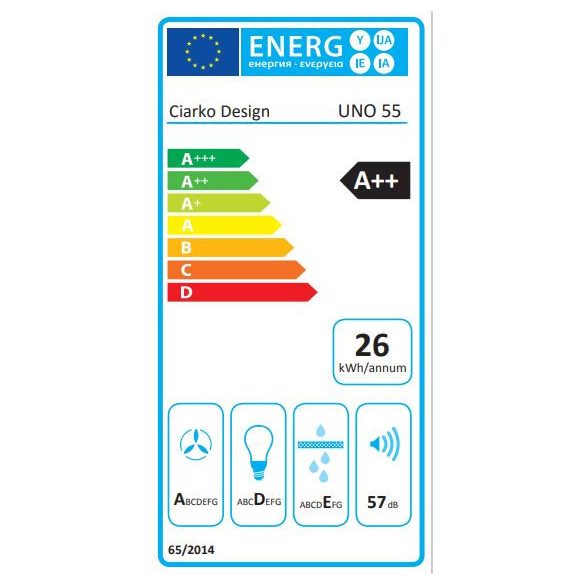 Ciarko Design UNO 55 Fekete beépíthető páraelszívó