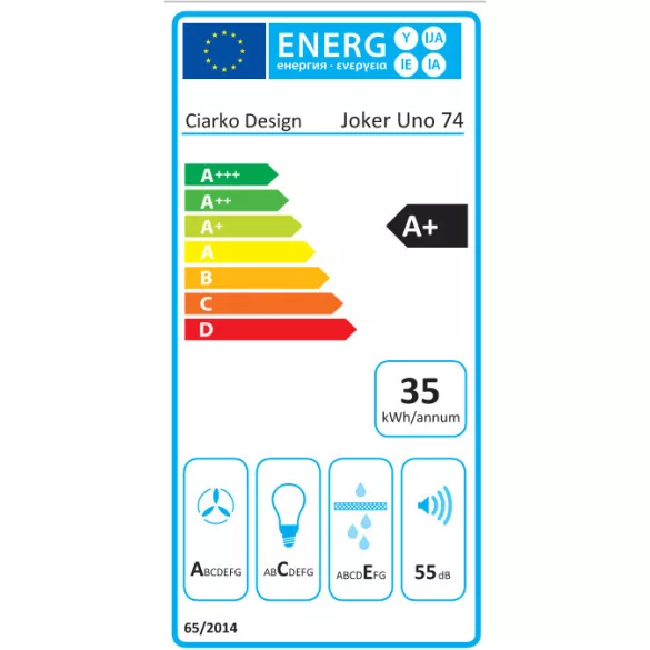 Ciarko Design JOKER UNO 74 Fehér beépítheető páraelszívó