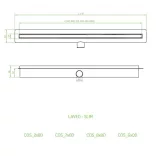 LAVEO SLIM folyóka 800 mm, arany