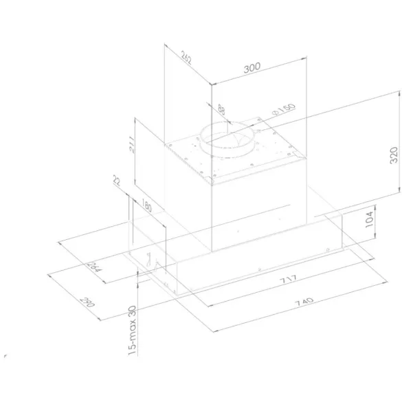 Ciarko Design MINIMAL 7 90 cm fekete beépíthető páraelszívó