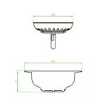 LAVEO szűrőkosár és túlfolyó, fekete