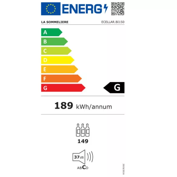 LaSommeliere Borhűtő ECELLAR BI150 beépíthető és szabadonálló, 149 palack
