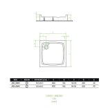 LAVEO BRESSO akril fehér zuhanytálca, 90 cm, magasság: 16 cm, mélység: 5 cm