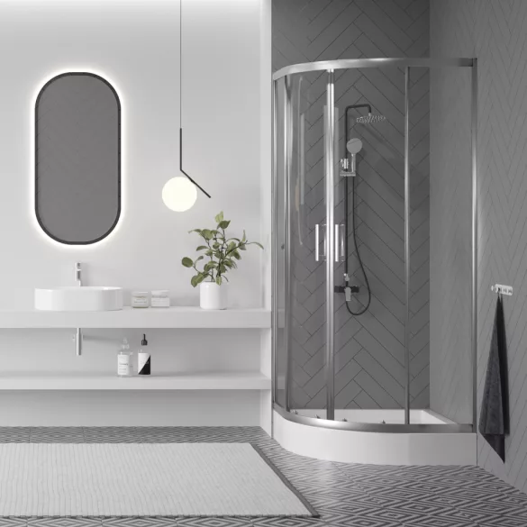 LAVEO BRESSO akril fehér zuhanytálca, 90 cm, magasság: 16 cm, mélység: 5 cm