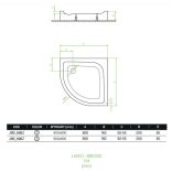 LAVEO BRESSO akril fehér zuhanytálca, 90 cm, magasság: 16 cm, mélység: 5 cm