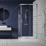 LAVEO BRESSO szögletes zuhanykabin zuhanytálcával 90x90x185 cm átlátszó üveg/króm