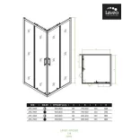 LAVEO BRESSO szögletes zuhanykabin zuhanytálcával 90x90x185 cm átlátszó üveg/króm