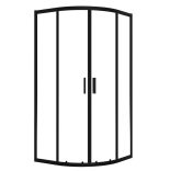 LAVEO BRESSO félkör zuhanykabin zuhanytálcával 90x90x185 cm átlátszó üveg/fekete