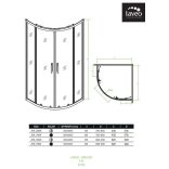 LAVEO BRESSO félkör zuhanykabin zuhanytálcával 90x90x185 cm átlátszó üveg/fekete