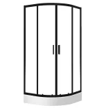 LAVEO BRESSO félkör zuhanykabin 80x80x185 cm átlátszó üveg/fekete