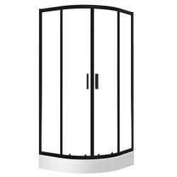   LAVEO BRESSO félkör zuhanykabin 80x80x185 cm átlátszó üveg/fekete