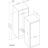 Kluge beépíthető egyajtós hűtőszekrény, 162L/16L